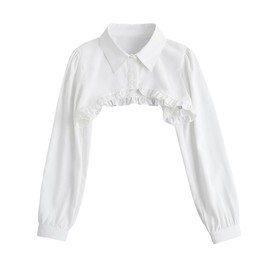 Mrotrida Women's Long Sleeved Half Shirt Detachable Collar Neckwear Fake Collar Half Shirt Blouse Tops