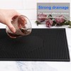 4 Pack Rubber Bar Mats, 18" x 12" Black Bar