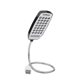 Fdit USB LED Light Mini 28 LED Portable Reading Light Flexible Gooseneck USB Computer Reading Lamp With Switch (Black)