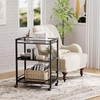 HITNET Bar Cart Black, Serving Cart for Home, 3 Tier
