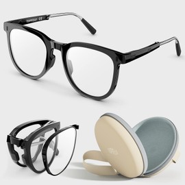 TopVelo Stylish Reading Glasses for Women Men Blue Light Blocking Foldable Readers with Case, Eyeglasses with Different RX Available, Spring Loaded Hinges (Glasses, +2.0 diopters)