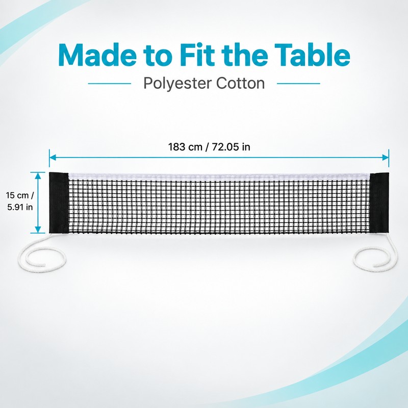 2-Pack Table Tennis Replacement Nets, 72 Inch Polyester Cotton Ping
