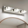 Joossnwell Brushed Nickel Bathroom Vanity Light Crystal 5CCT Dimmable Bathroom