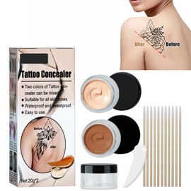 2 Colours Tattoo Concealer Cream Makeup Body Mole Scar Spots Cover Cream Waterproof Scar Cover Makeup Camouflage Cream For Use On The Body, For Legs, For Men and Women