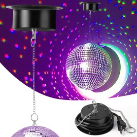 Disco Ball Motor 3 RPM, Palujorty Heavy Duty Slow Mirror Ball Motor Plug in for 4''- 16'' Mirror Balls (No Lights)