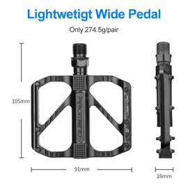 Newaner Pedals Bicycle, Bicycle Pedals with High-Quality Aluminium Alloy and Sealed Du Bearing, Bicycle Pedals for Beginners, Road Bike, City, Folding Bikes, Children's Bikes