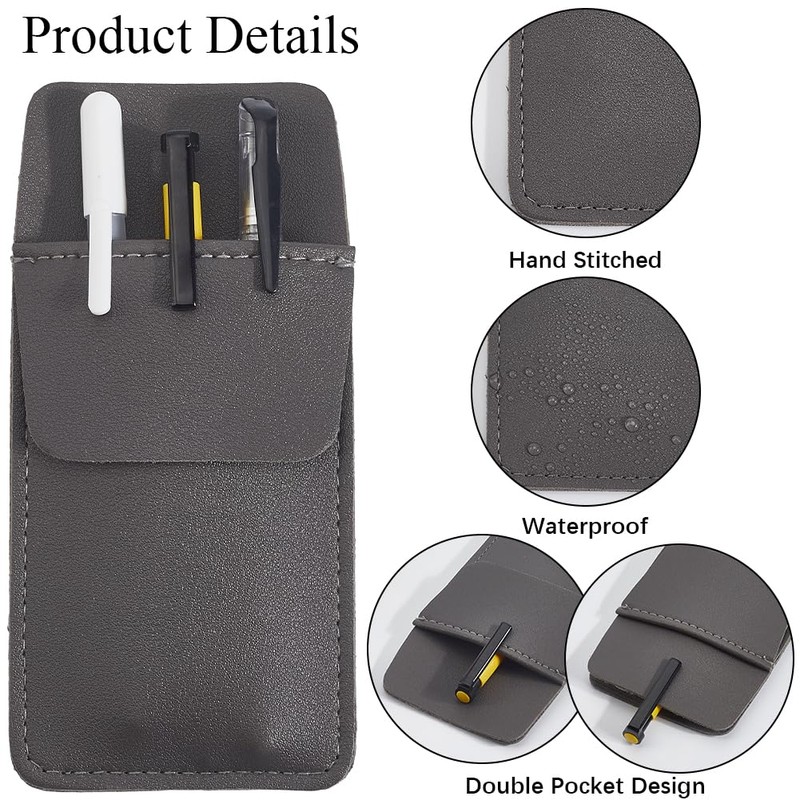 CALFOVERA 3 Pieces 3 Colours Pen Bag Made of PU