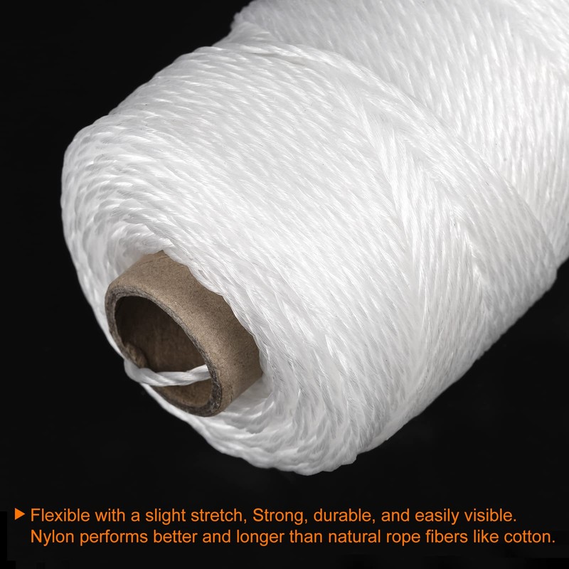 sourcing map Twisted Mason Line Nylon Twine String Cord White