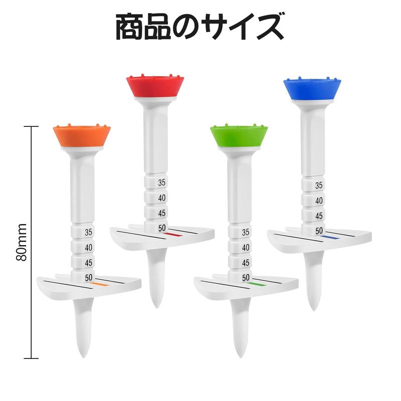 Doyeemei Golf Tee, Adjustable, 5 Levels of Height Adjustment, Set