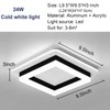 CANEOE Square Modern Led Ceiling Light Fixture, 24W Black Flush