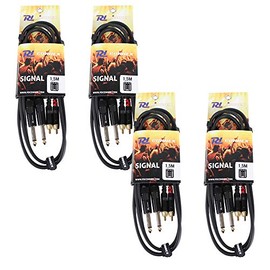 PD Connex 4x 2x 6.35mm Jack Male To 2x RCA Male Cables 1.5m