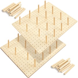 Kigley 6 Pcs Wood Pegboard Drawer Organizer with 48 Pegs - Peg Drawer Organizers for Dishes & Food Containers (20.98x5.91)