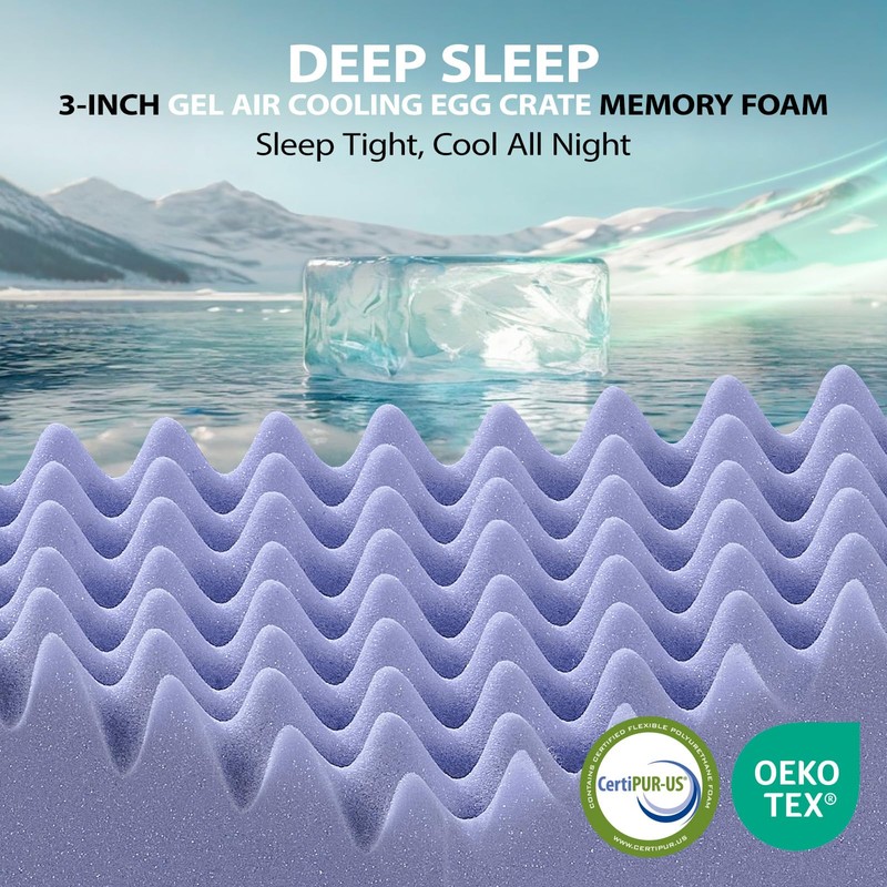 downluxe 5 Inch Full Size Memory Foam Mattress Topper Pro