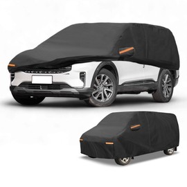 Partuto Car Cover Waterproof All Weather Sun Rain Protection Full Exterior Cover for Ford Explorer Black with Left Side Zippers