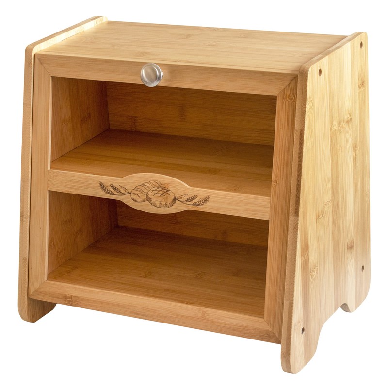 Totally Bamboo Double Layer Farmhouse Bread Box with Window for