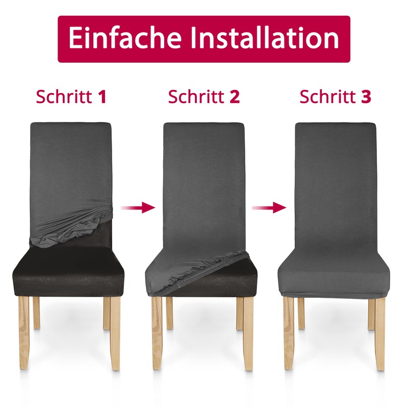 DecoHomeTextil Universal Stretch Plain Chair Cover, Chair Cover, Covers