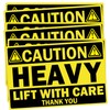 4x6inch Larger Caution Heavy Shipping Stickers 100pcs Yellow Heavy Lift