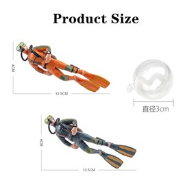 JLEivvi 2 Pack Fish Tank Decorations Creative Floating Aquarium Accessories Aquarium Diver Ornament for All Kinds of Fish Tanks