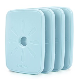 TOURIT Ice Packs for Lunch Bag, Lunch Box Bag and Cool Bag, Reusable, Slim and Durable Ice Packs for Work, Picnic or Camping, Set of 4 Blue