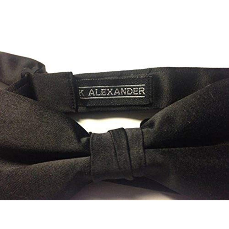 Formal Black Satin Banded Men's Bow Tie