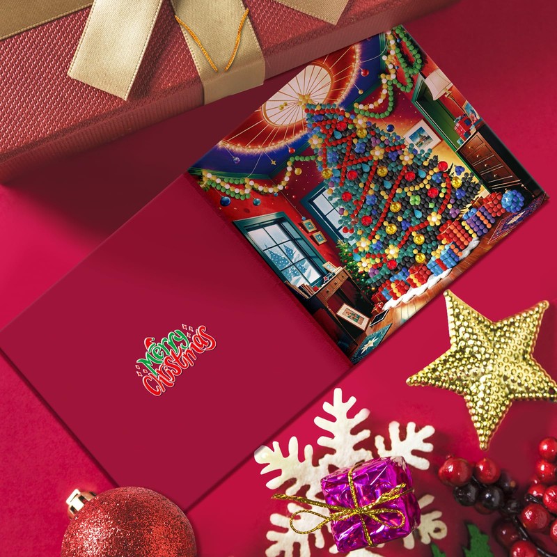 ycyingcheng 5D Christmas Greeting Cards, DIY Special Shaped Diamond Painting
