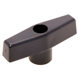 2 1/2 dia., 1/4-20 thds., Aluminum and Plastic T-Handles Black Polypropylene Textured Finish-Thru Hole (1 Each)