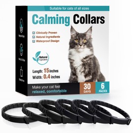 Calming Collar for Cats 6 Pack Cat Calming Pheromones Collar Stress and Anxiety Relief for 30 Days Pheromone Collars Adjustable Calm Care Products Anti Aggression Stop Meowing Relaxer for Cats in Heat