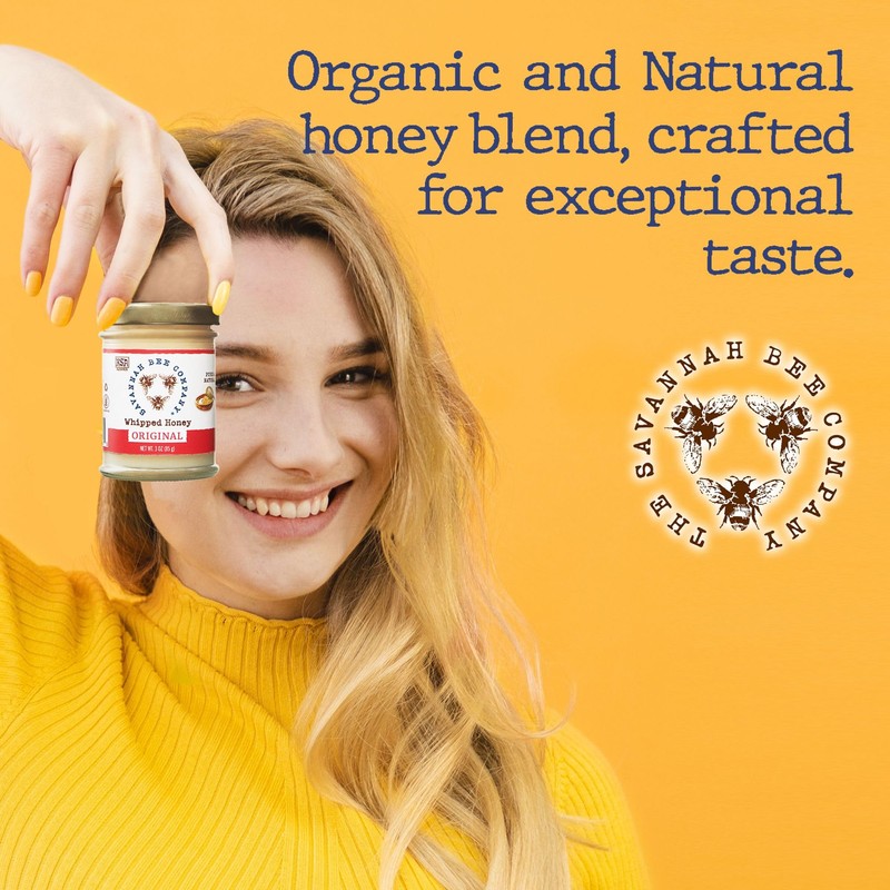 Savannah Bee Company Whipped Honey - All Natural Spreadable Honey