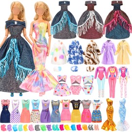 Barwa 15 Clothes Dresses + 10 PCS Shoes (Selected Randomly) for 11.5 Inch 28 - 30 CM Dolls