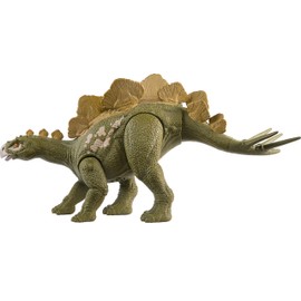Mattel Jurassic World Wild Roar Hesperosaurus Dinosaur Figure with Continuing Roar Sound & Attack Action, Posable Physical Toy & Digital Play, HTK69