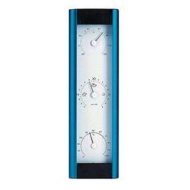 Hokco Weather Station Analog Barometer, Thermometer, Hygrometer to Measure Humidity Aluminum Medium Electric Blue 13 in