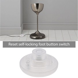 Create idea 2PCS Floor Foot Switch in-Line Push Button Foot Press Switch Round Power Light Foot Control Switch for Floor and Table Lamp 70mm Diameter Transparent