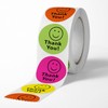 MajorCrafts 500 Labels per roll 2.5cm 1" Wide Multicoloured Smiley