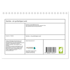 Zambia - A Great Country (Desk Calendar 2025 DIN A5 Landscape), CALVENDO Monthly Calendar