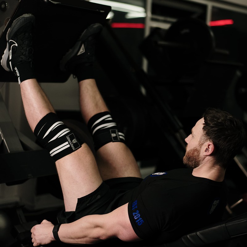 Weight Lifting Knee Wraps.Heavy Duty, Elasticated Knee Support for Squatting,