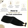 Ugeat Flat Tip Hair Extensions Real Human Hair Black K
