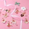 uxcell Heart Keychain Charm for Women, Metal Cute Heart Tulips