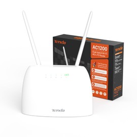 Tenda 4G07 4G LTE WLAN Router für SIM-Karten (CAT4, AC1200 Dualband 2,4GHz: 300Mbit/s + 5GHz: 867Mbit/s, 150 Mbit/s im Download) Plug & Play, LAN/WAN-Port, 2 Abnehmbare Antennen, MU-MIMO, Weiß