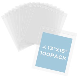 Golden State Art, 13 x 15 inch Clear Plastic Zipper Bags, 2 Gallon Zipper Bags for Clothing, T-Shirts, Pants, Storage|100 Pack