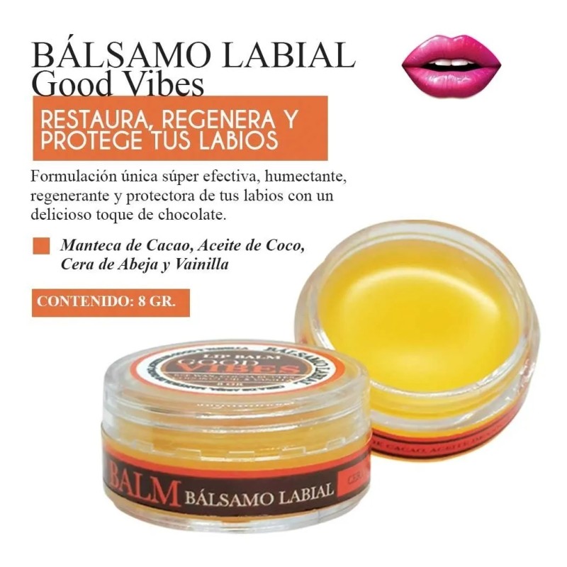 6 Pack Bálsamo Labial Cacao, Aceite De Coco Y Cera