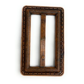 Trims Unlimited Leather BUCKLE- one 2.5'' - faux brown LEATHER,TRENCH AND RAIN COAT Buckle (Belt Sizes 1-7/8'' 50mm) (Tan (Burned Orange))