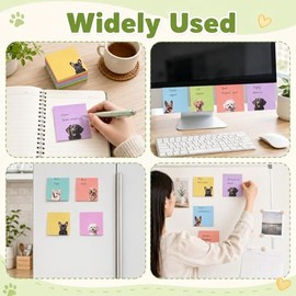 Dog Sticky Notes Set for Dog Lovers – 9 Pads 3"x3" Self-Stick Cute Notes, Kawaii Adhesive Memo Pads with Puppy Designs, Office Desk Accessories & Scho
