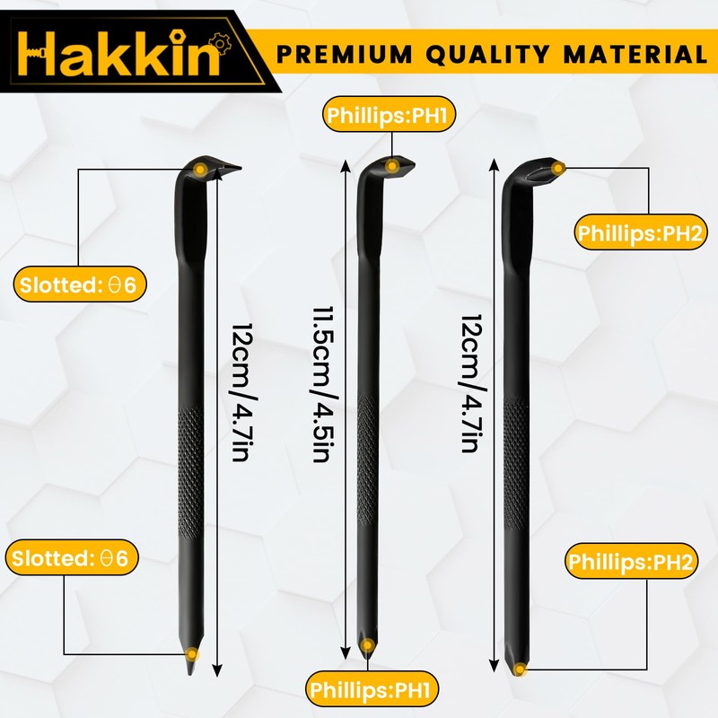 Hakkin Offset Screwdriver 3Pcs Right Angle Screwdriver Set S2 Steel