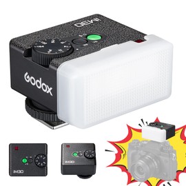 Godox IM30 Mini Pocket Flash Manual Speedlite, S1/S2 Optical Control, Portable Hot Shoe Flash 7 Power Levels 6500 K ± 200 K Colour Temperature for Sony, Canon, Nikon, Fuji, Pentax (with Tri-Colour