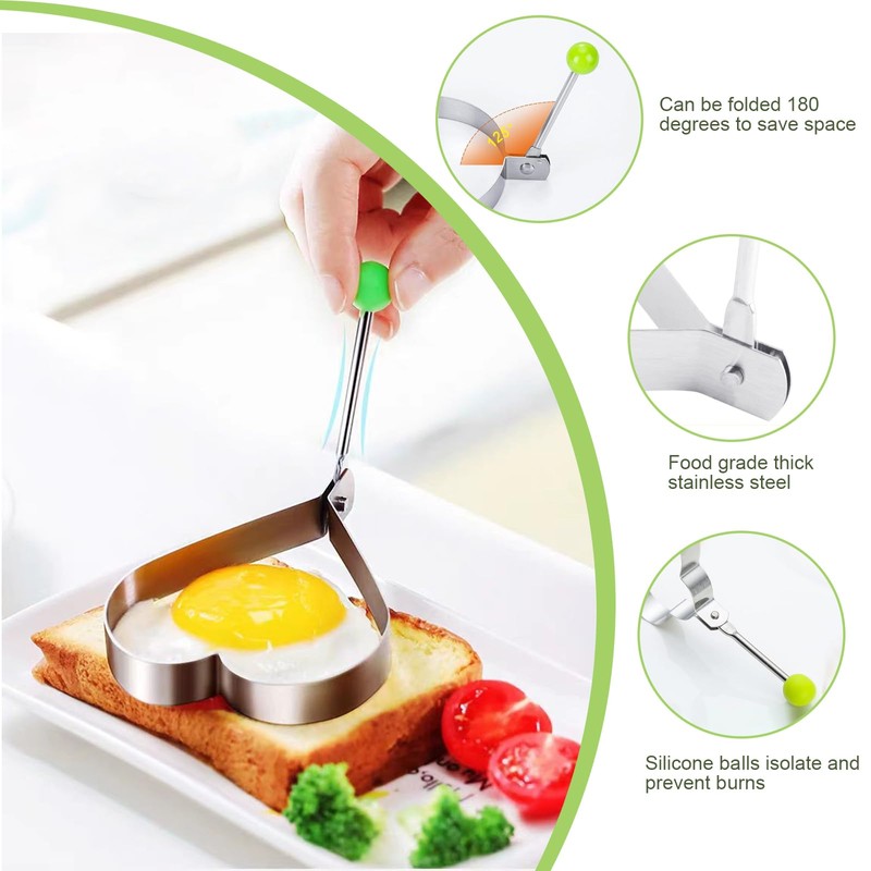 Fried Egg Mould, Pack of 8 Pancake Shape Egg Ring,