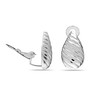 LeCalla 925 Sterling Silver Texture Drop Clip On Earrings Non-Pierced