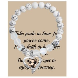 ENSIANTH Soccer Ball Necklace for Women Soccer Charm Bracelet for Girls Soccer Gifts for Soccer Players, Fans, Lovers, Coach, Team (soccer bracelet)