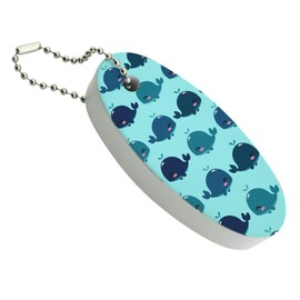 GRAPHICS & MORE Cute Kawaii Whales Pattern Floating Keychain Oval Foam Fishing Boat Buoy Key Float