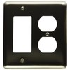 Amerelle Devon Round Corner Single Rocker/Single Duplex Steel Wallplate in