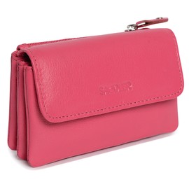 Real Leather Flapover Coin & Card Purse – RFID-Blocking Small Wallet for Women with Zip | Credit Card Size |SADDLER